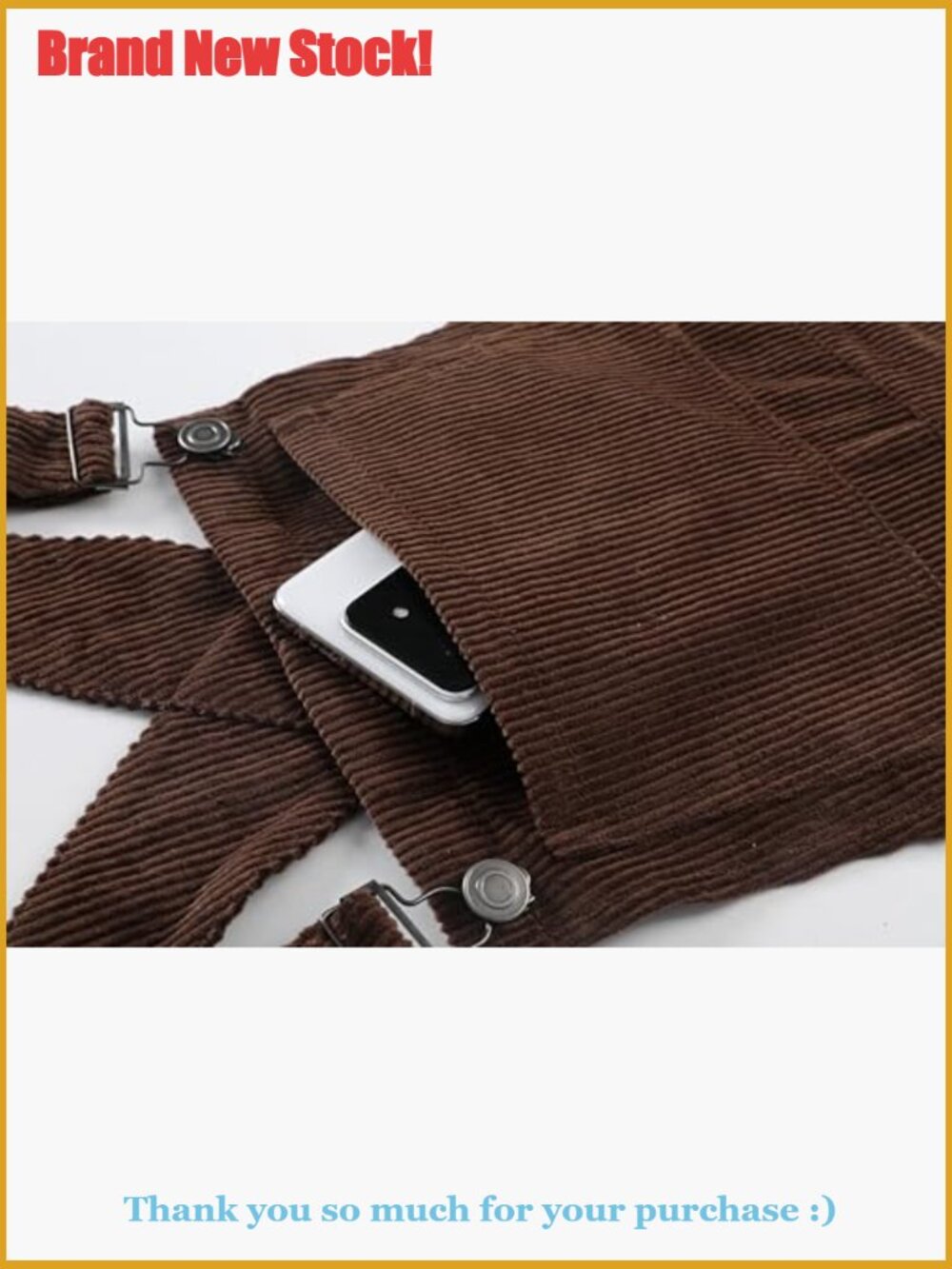 Corduroy Overalls Barrel Wide Leg Bib Adjustable Romper Jumpsuit Pockets - Picture 3 of 7